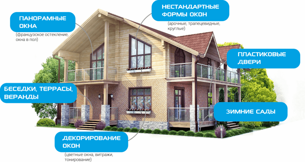 Остекление частного дома и коттеджа в Хабаровске